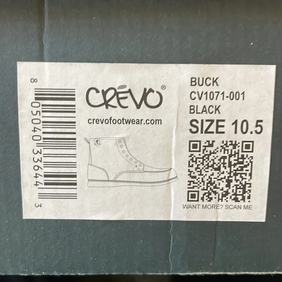 Crevo Buck Mens Boots - Size 10.5 - Black - Picture 8 of 8